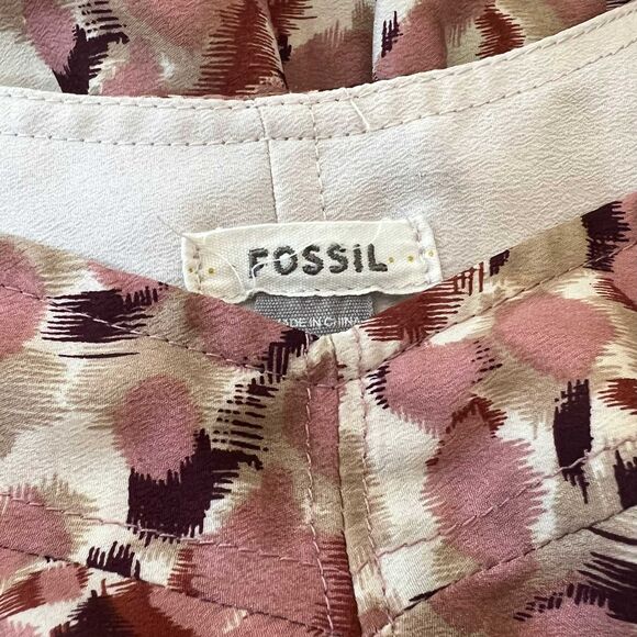 Fossil Mauve Pink Print Babydoll Dress, M - Picture 6 of 8